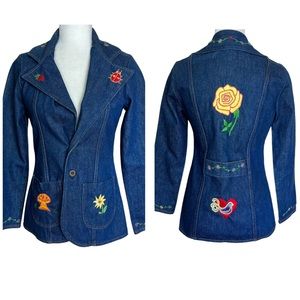 Vintage Wrangler Embroidered Denim Jacket Medium